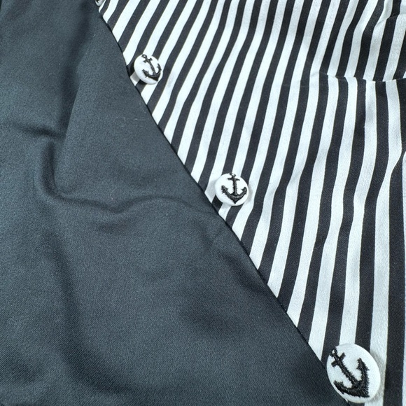 NWT Her Universe Disney Steamboat Willie Dress XL | Fit Flare Black White Stripe - Picture 6 of 11